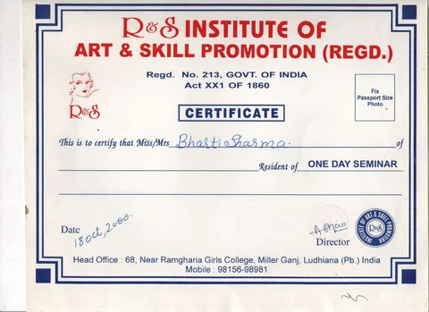 2000 certificate from R&S Institute